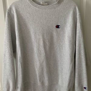 Grey/white champion crew neck